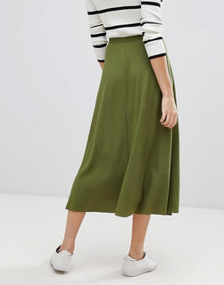 Asos Midi Wrap Skirt in Rib