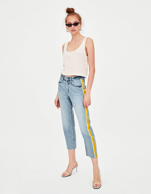 Authentic Denim Straight-Leg Hi-Rise Jeans